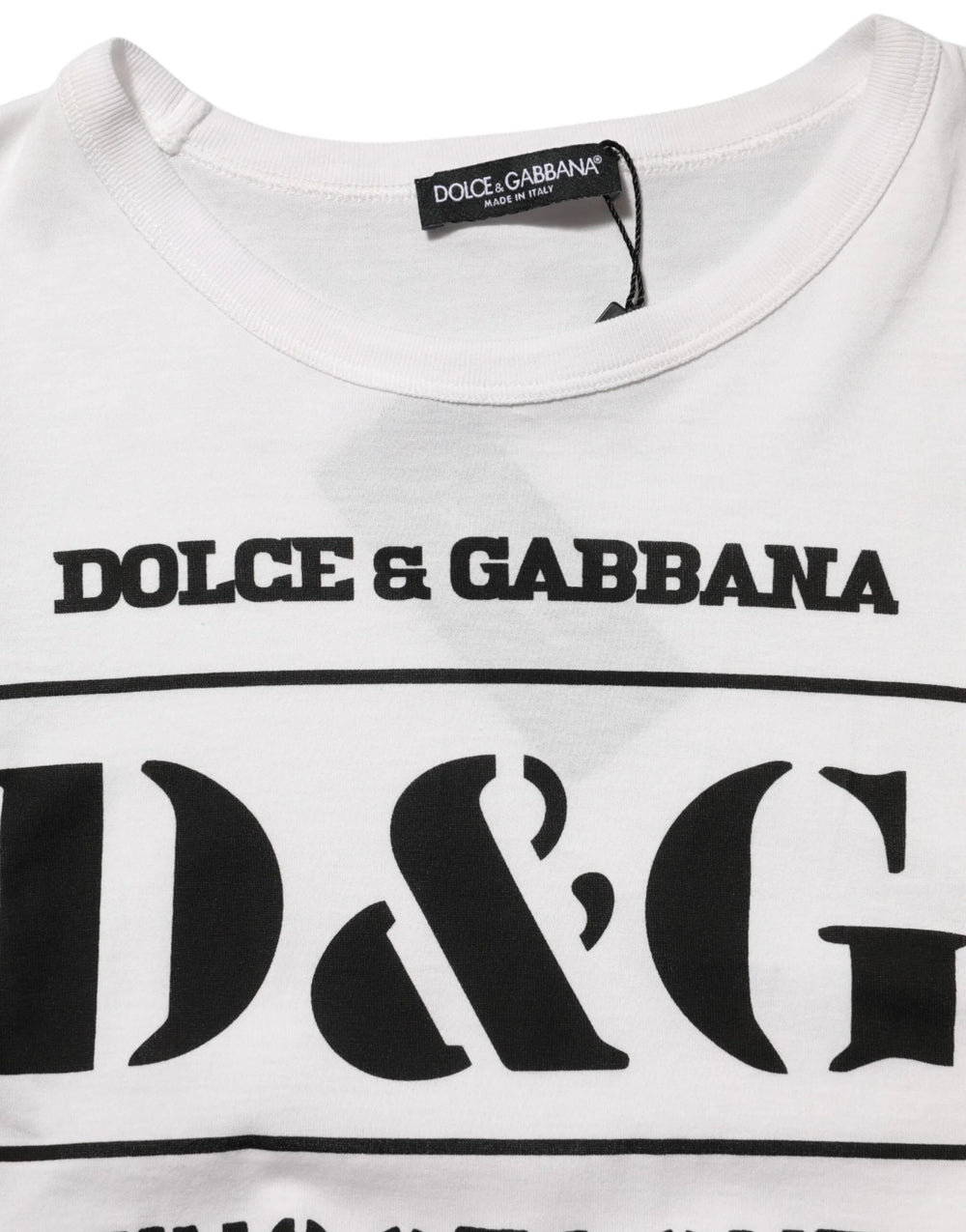 Dolce & Gabbana White Logo Camouflage Crew Neck Men T-shirt - IT50 | L - T-Shirts