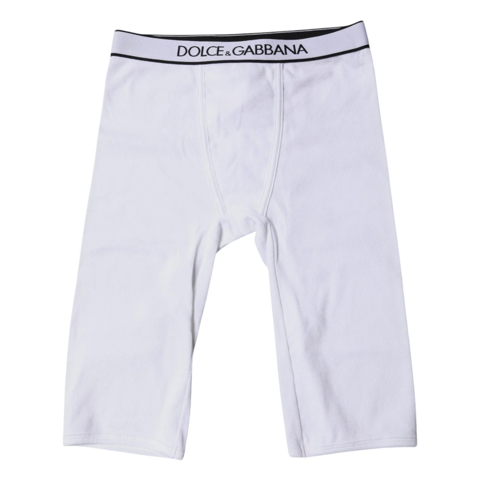 Dolce & Gabbana White Logo Cotton Cropped Tights Underwear - IT2 | S - Hosiery