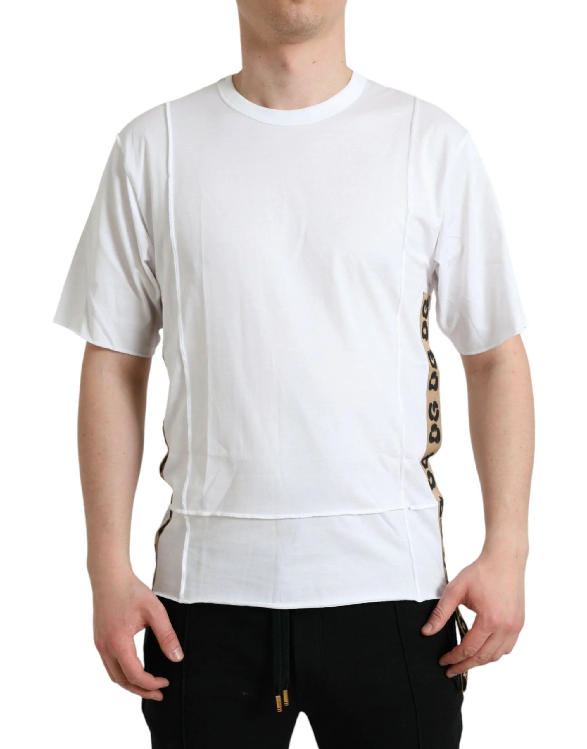 Dolce & Gabbana White Logo Crew Neck Short Sleeves T-shirt - IT44 | XS - T-Shirts