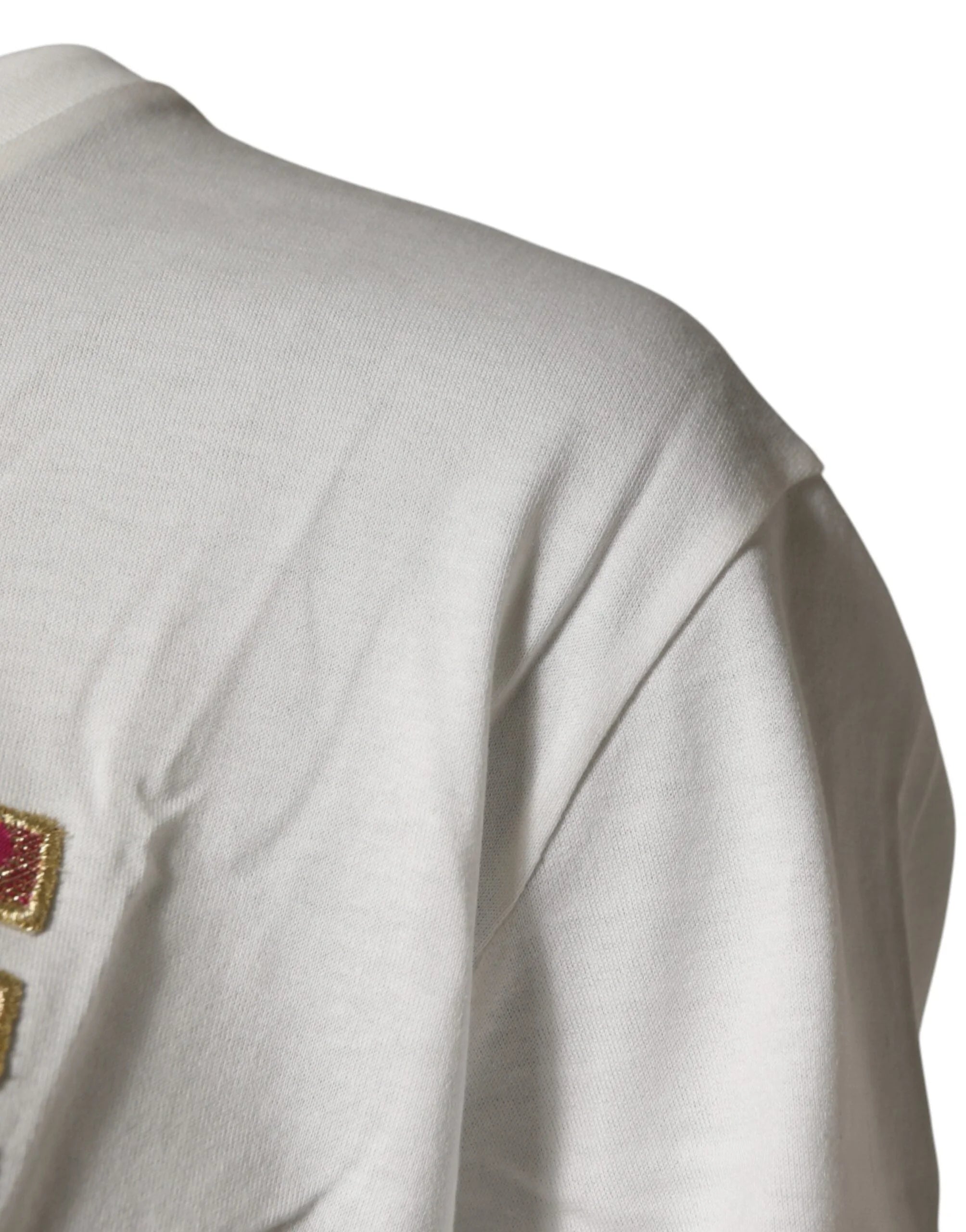 Dolce & Gabbana White Logo Crew Neck Short Sleeves T-shirt - IT46|XL