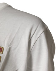 Dolce & Gabbana White Logo Crew Neck Short Sleeves T-shirt - IT46|XL