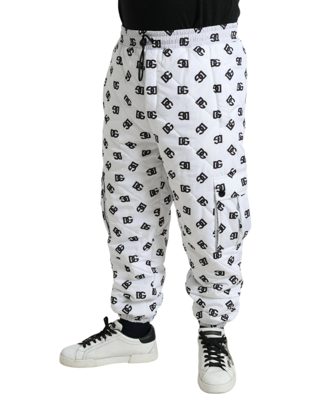 Dolce & Gabbana White Logo DG Print Men Jogger Sweatpants Pants - IT52 | XL - Joggers