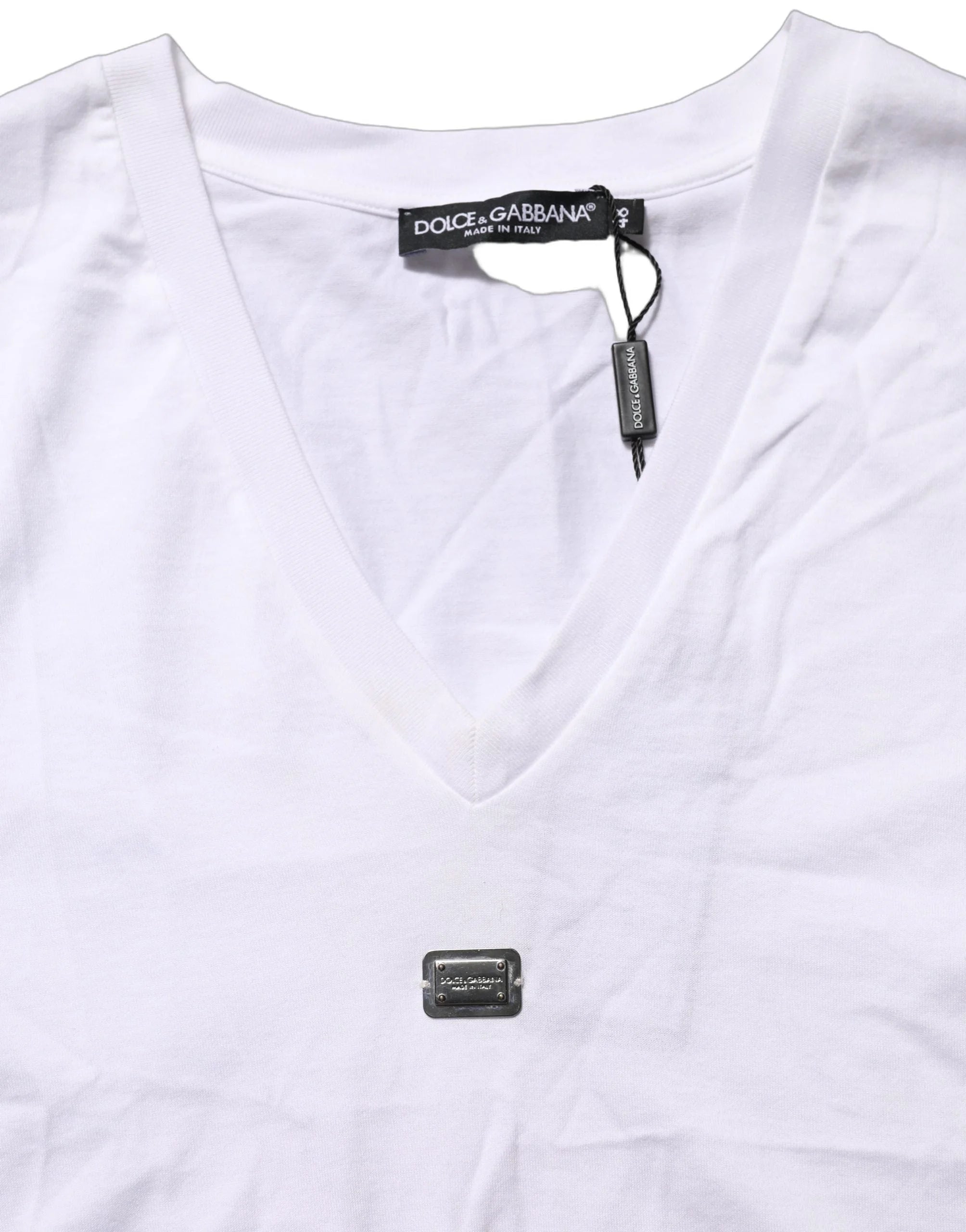 Dolce & Gabbana White Logo Embroidered TieWaist Cropped Top - IT48|XXL