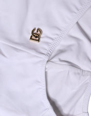 Dolce & Gabbana White Logo Girdle High Waist Panty Underwear - IT1 | XS