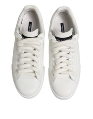 Dolce & Gabbana White Logo Lace Up Low Top Men Sneakers Shoes - EU44/US11 - Sneakers