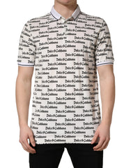 Dolce & Gabbana White Logo Monogram Cotton Men Polo T-shirt