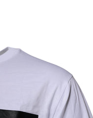 Dolce & Gabbana White Logo Patch Cotton Crew Neck T-shirt - T-Shirts
