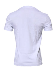 Dolce & Gabbana White Logo Plaque Cotton Crew Neck T-shirt - T-Shirts