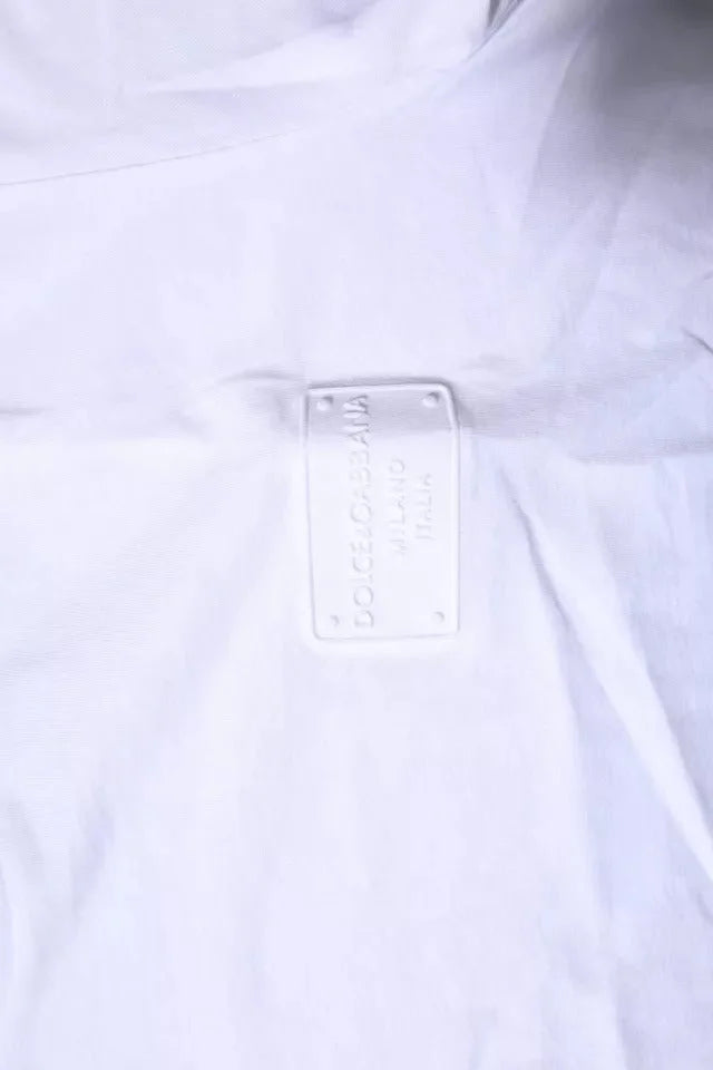 Dolce & Gabbana White Logo Plaque Cotton Crew Neck T-shirt - T-Shirts