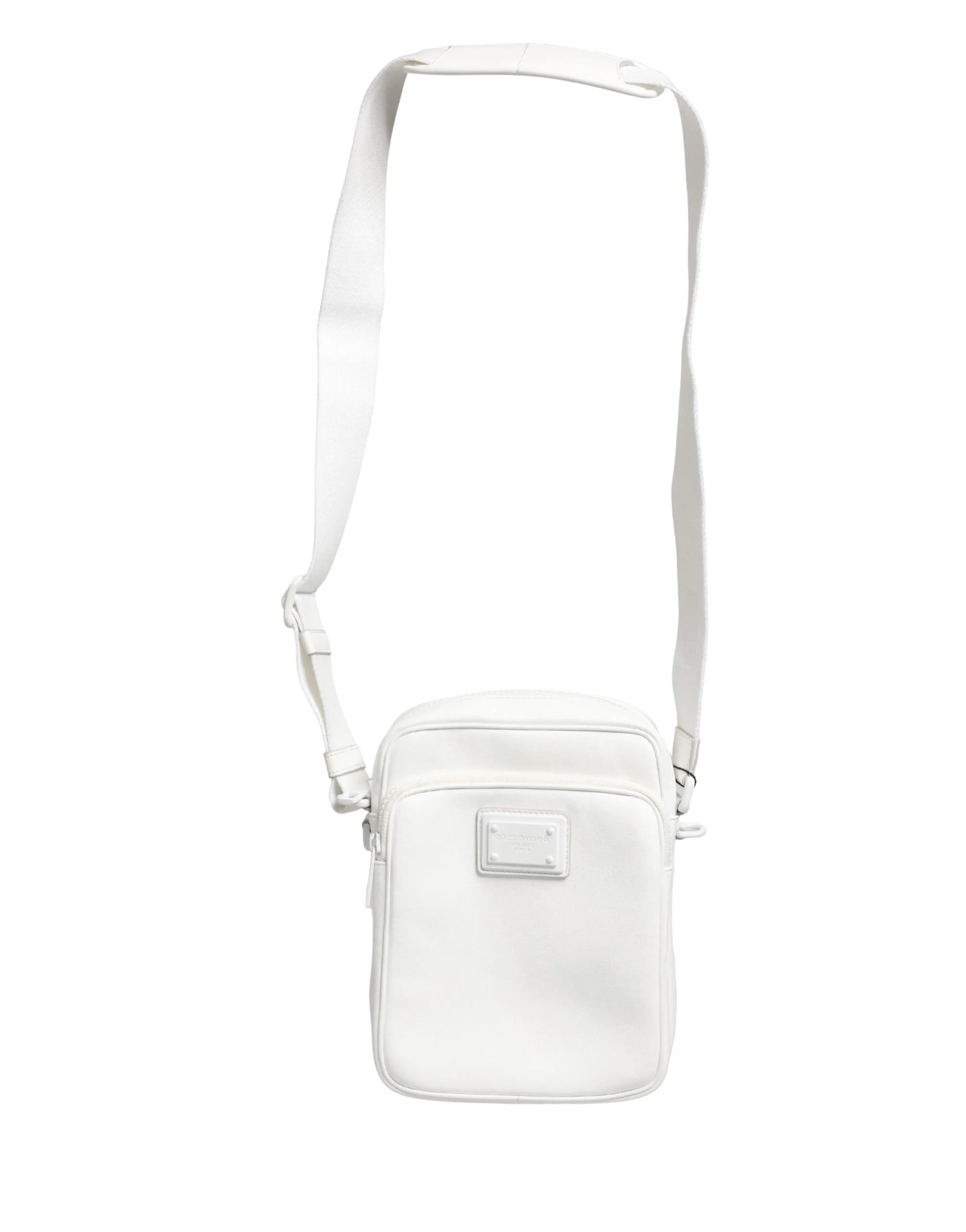 Dolce & Gabbana White Logo Plaque Crossbody Shoulder Borse Men Bag