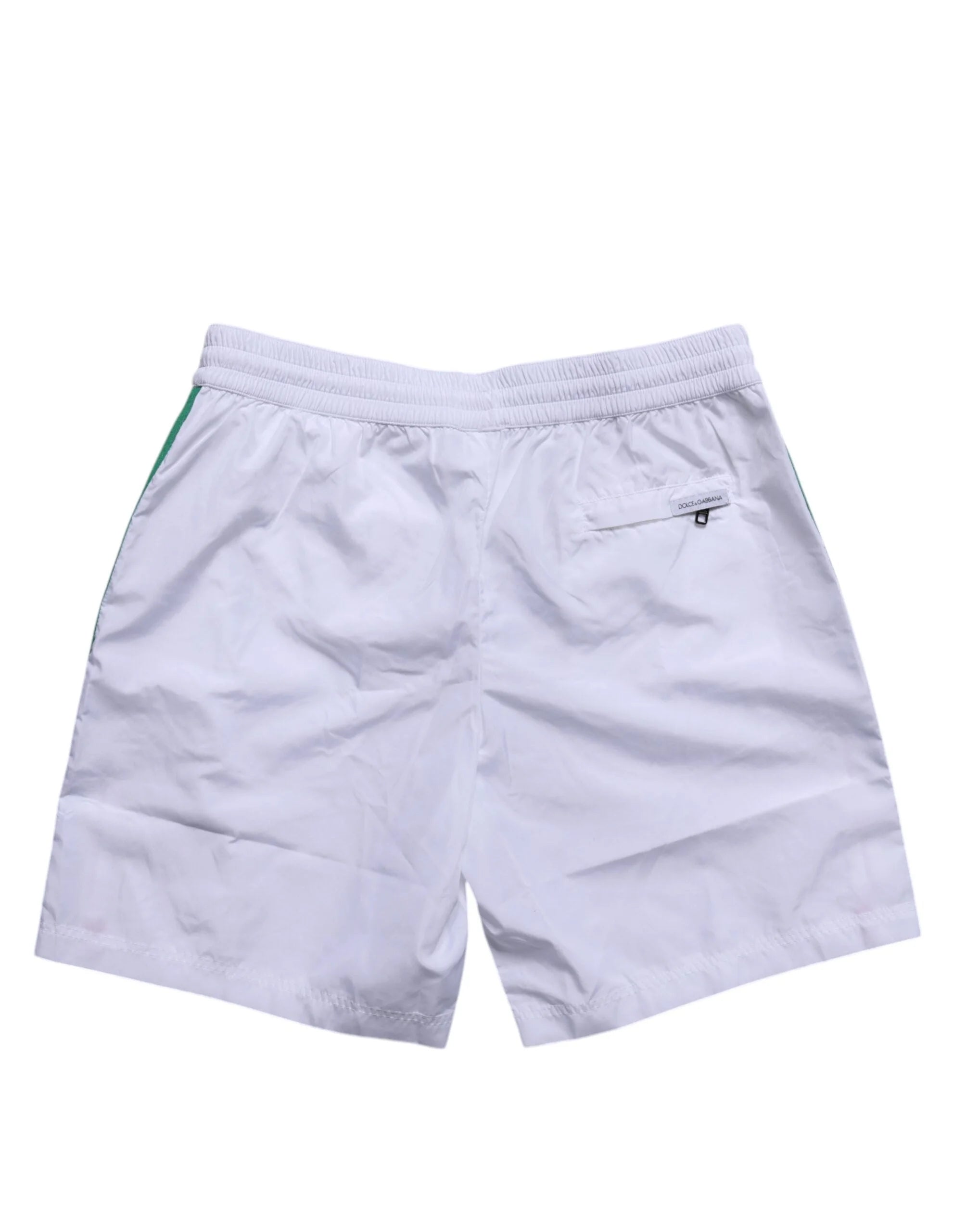Dolce & Gabbana White Logo Polyester Men Beachwear Swimwear - IT2 | XXS - Swim Boxers