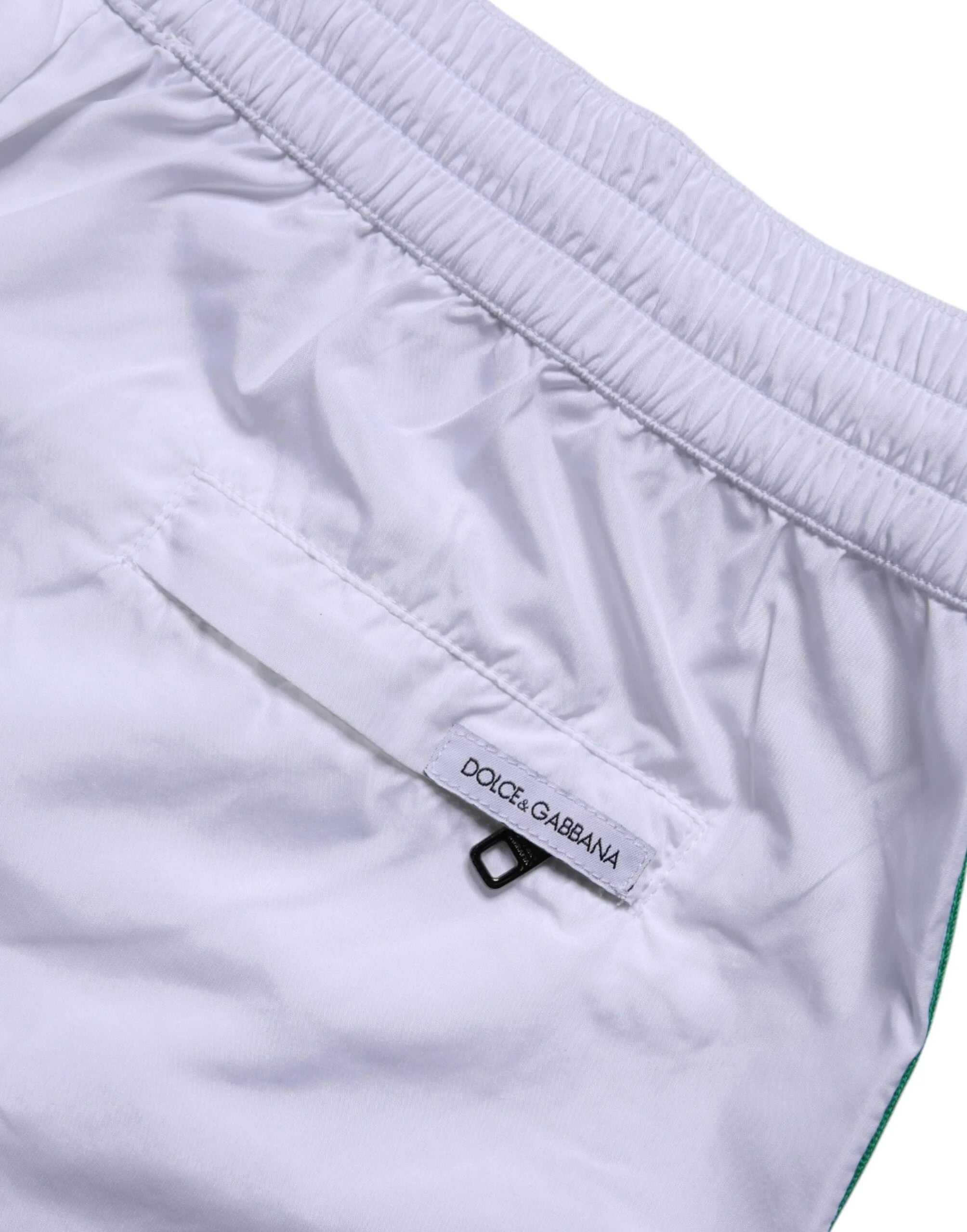 Dolce & Gabbana White Logo Polyester Men Beachwear Swimwear - IT2 | XXS - Swim Boxers