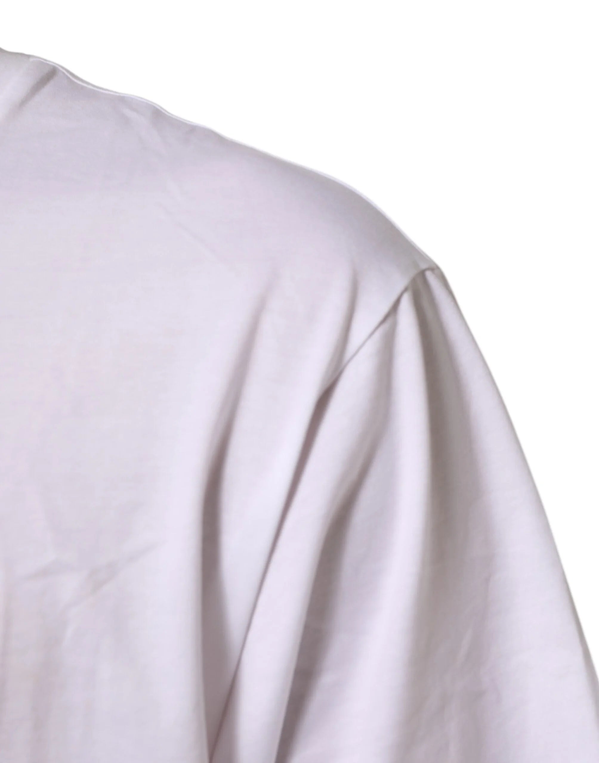 Dolce & Gabbana White Logo Print Cotton Crew Neck Men T-shirt - IT48 | M - T-Shirts