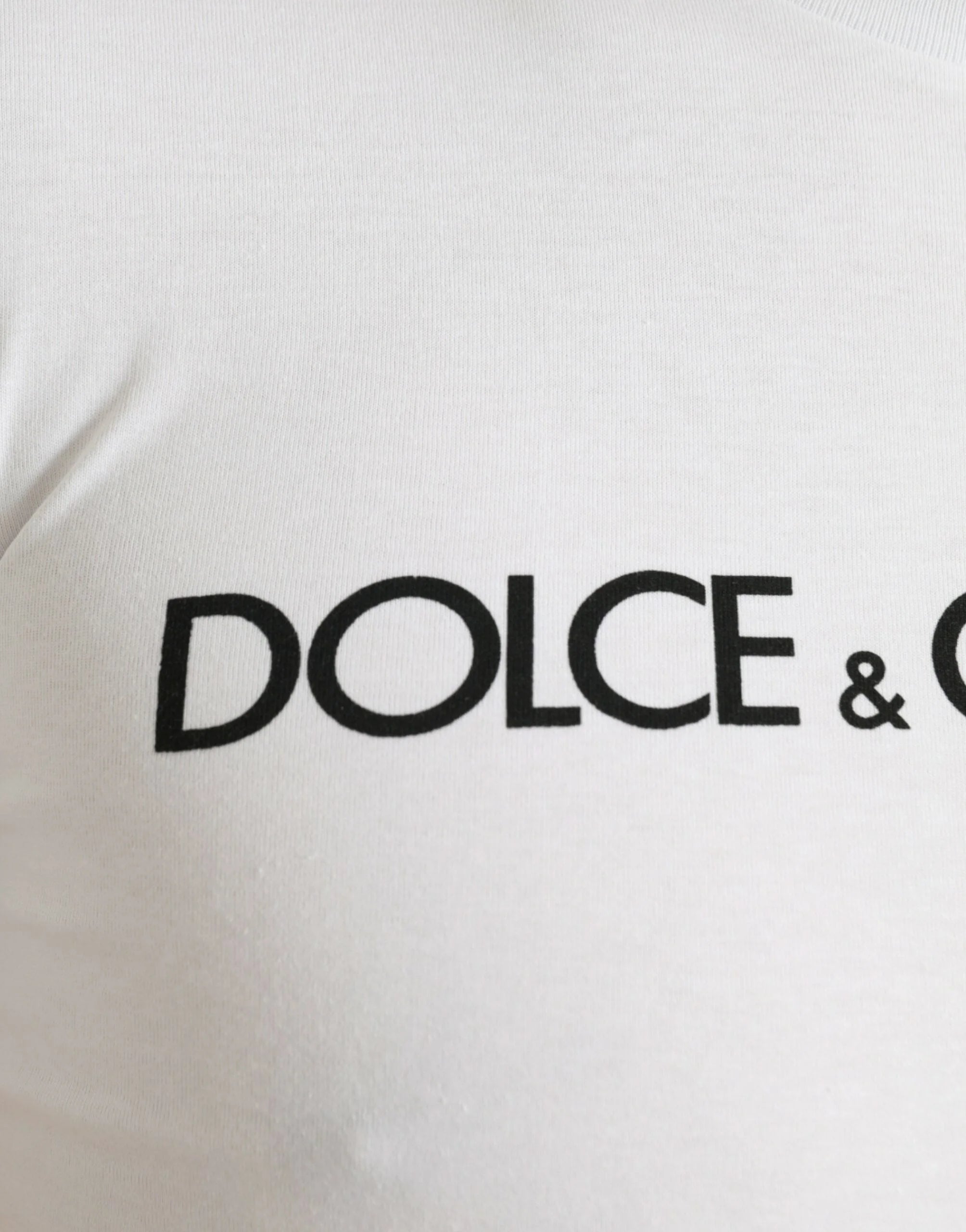 Dolce & Gabbana White Logo Print Cotton Crew Neck T-shirt - IT44 | XS - T-Shirts