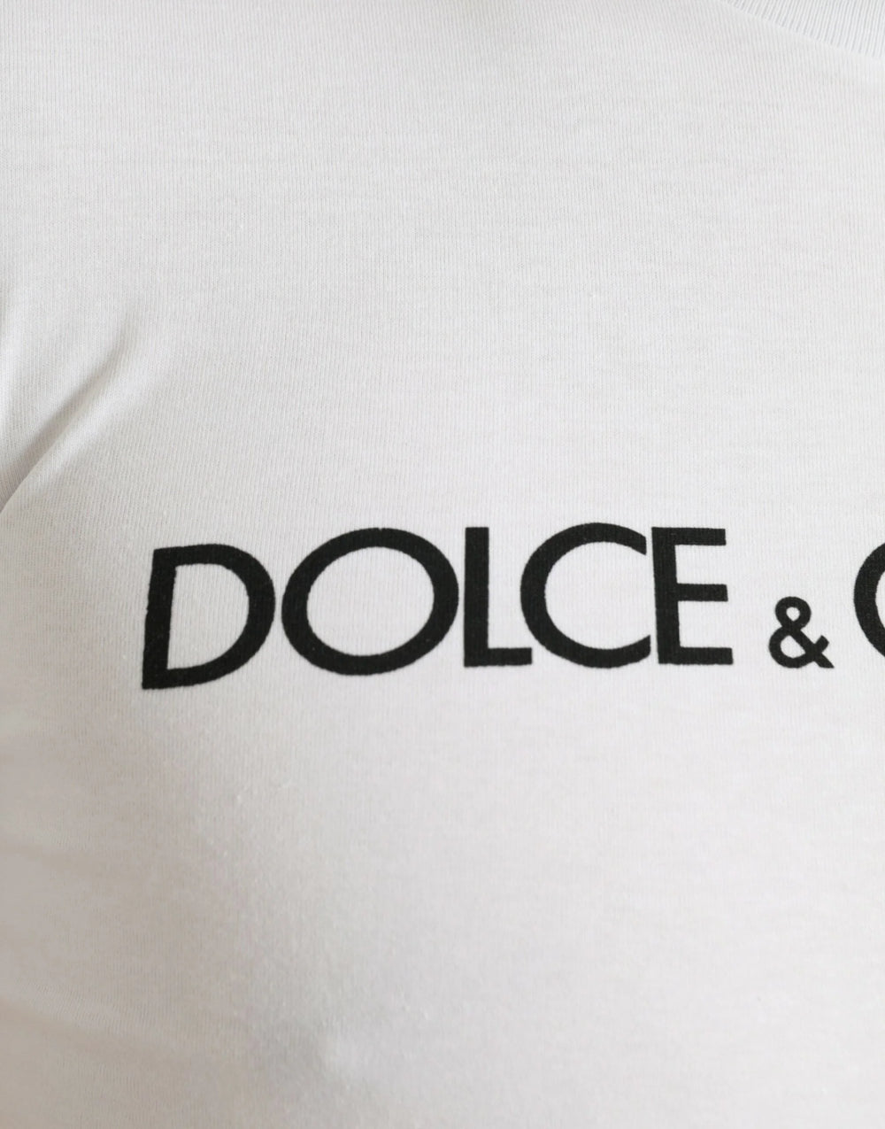 Dolce & Gabbana White Logo Print Cotton Crew Neck T-shirt - IT44 | XS - T-Shirts