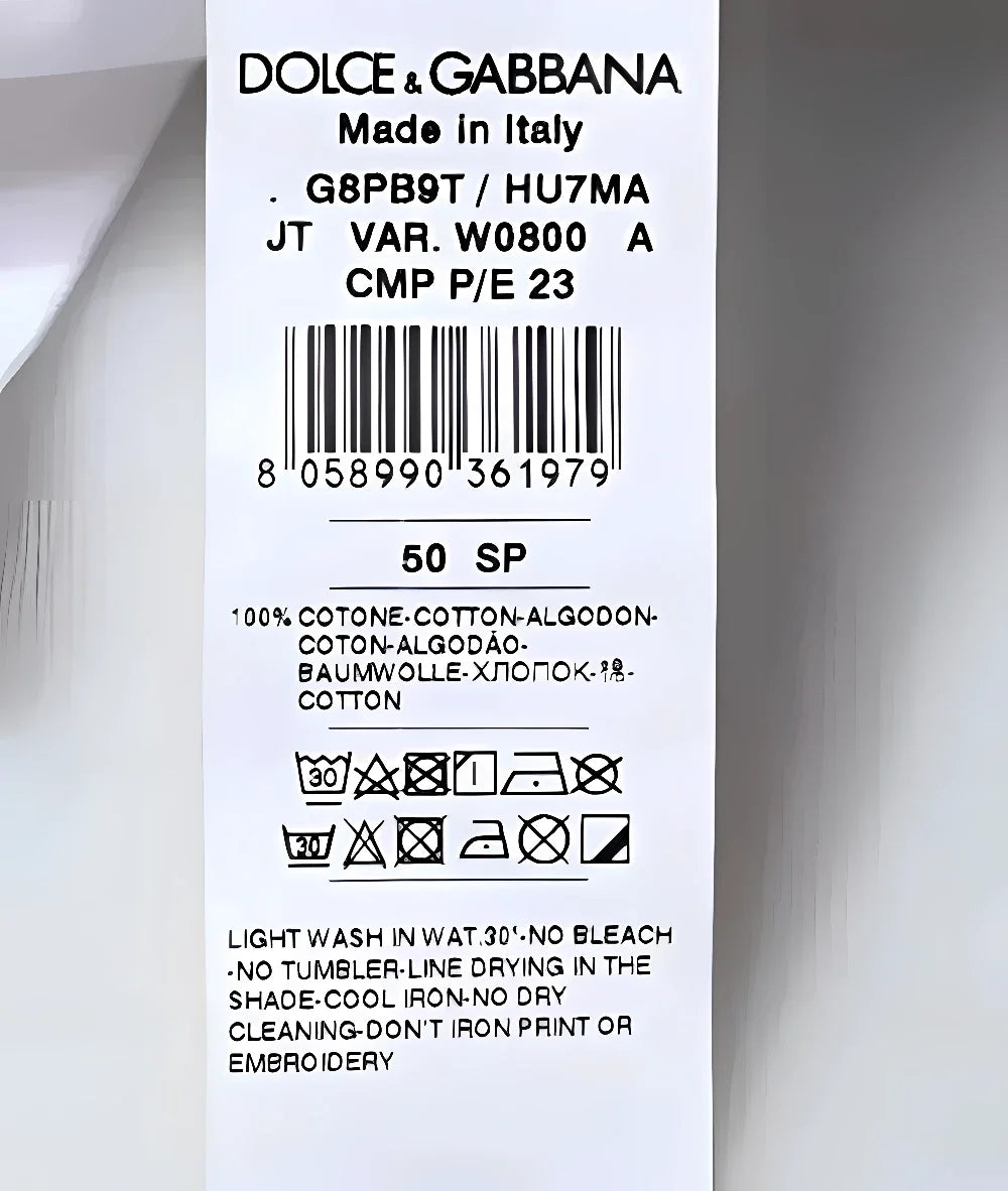 Dolce & Gabbana White Logo Print Cotton Crew Neck T-shirt - IT50 | L - T-Shirts