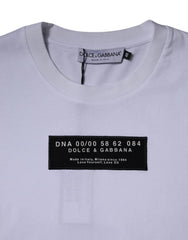 Dolce & Gabbana White Logo Print Cotton Crew Neck T-shirt - T-Shirts