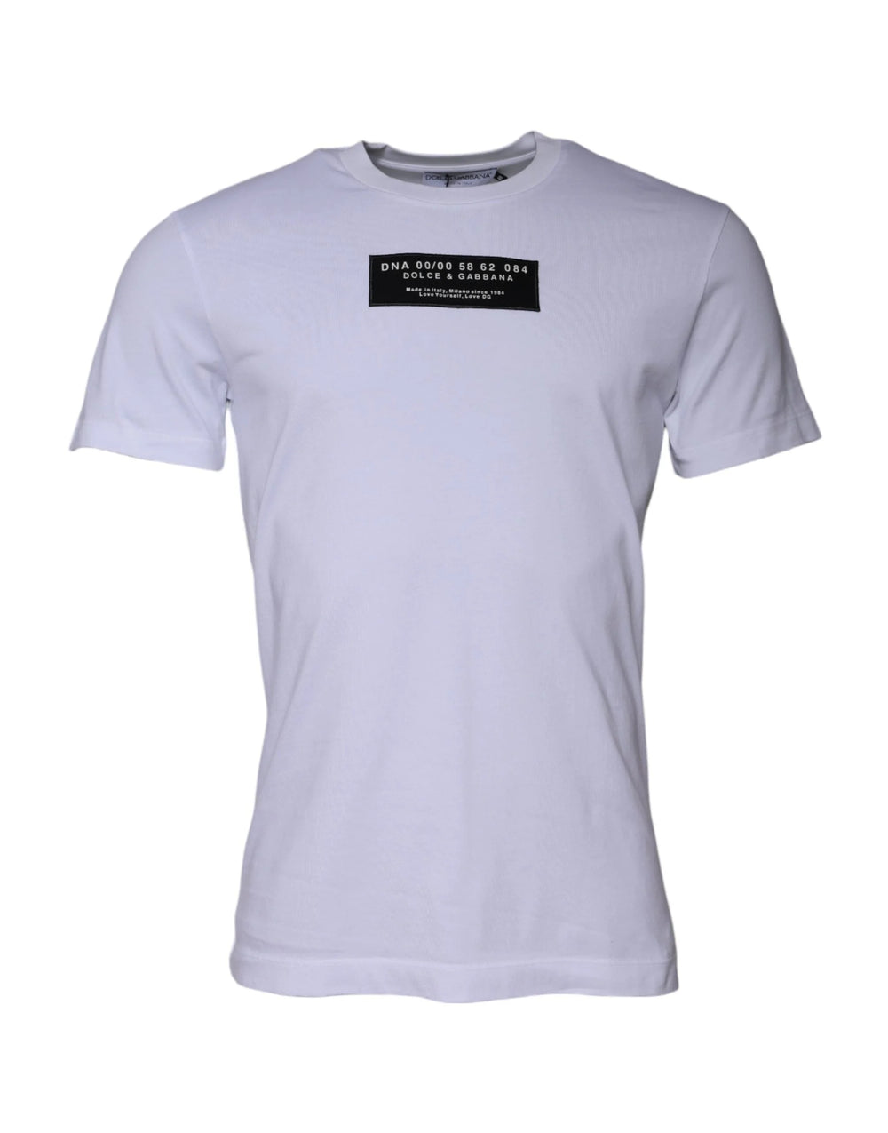 Dolce & Gabbana White Logo Print Cotton Crew Neck T-shirt - T-Shirts