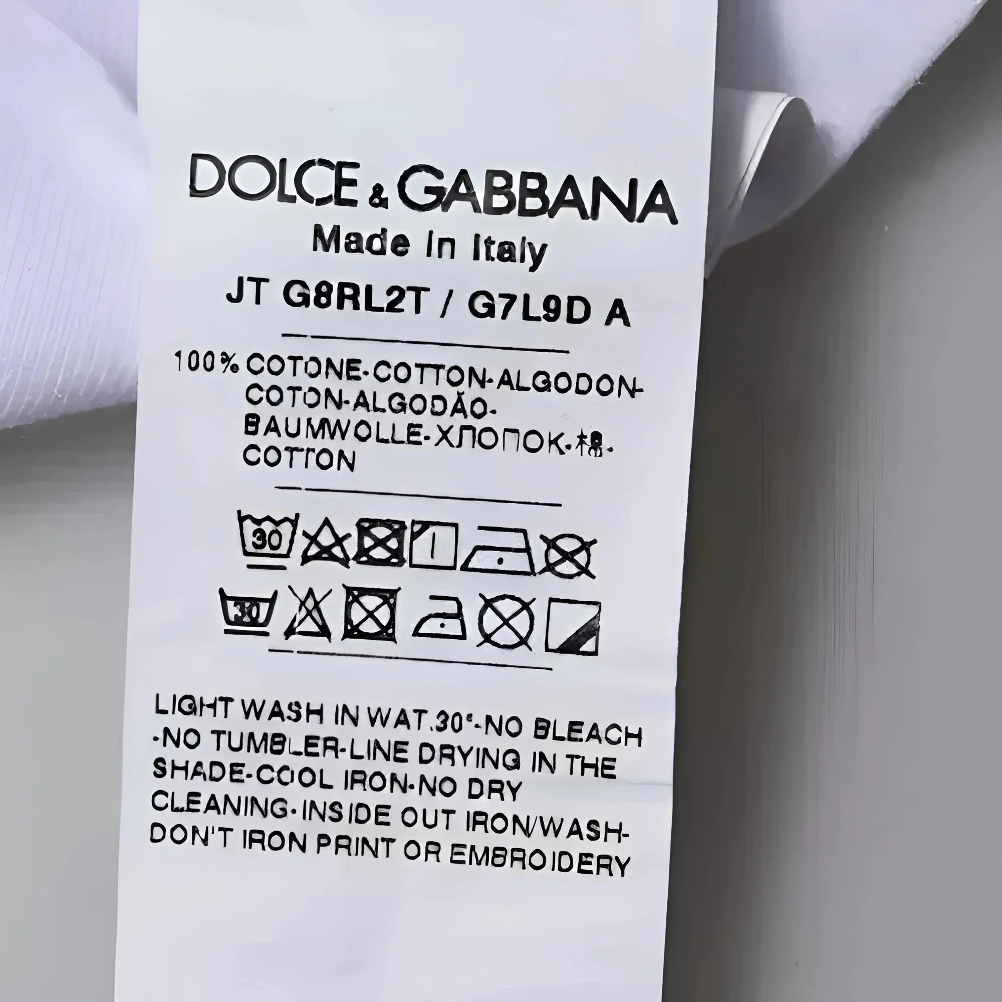 Dolce & Gabbana White Logo Print Cotton Crew Neck T-shirt - T-Shirts