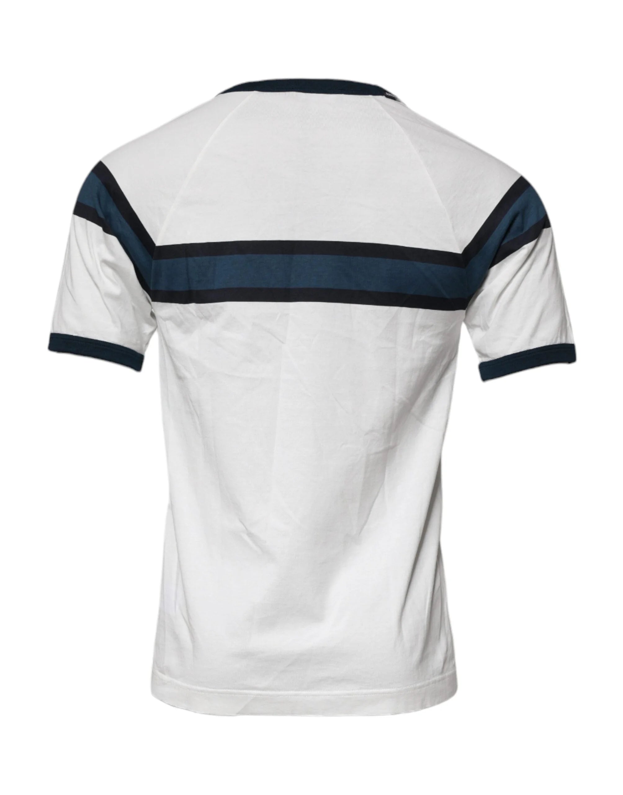 Dolce & Gabbana White Logo Print Cotton Men Crew Neck T-shirt - IT44 | XS - T-Shirts