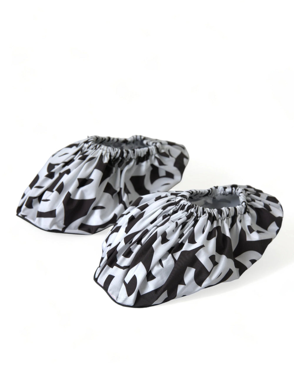 Dolce & Gabbana White Logo Print Nylon Slip On Flats Shoes - EU39/US8.5 - Flats