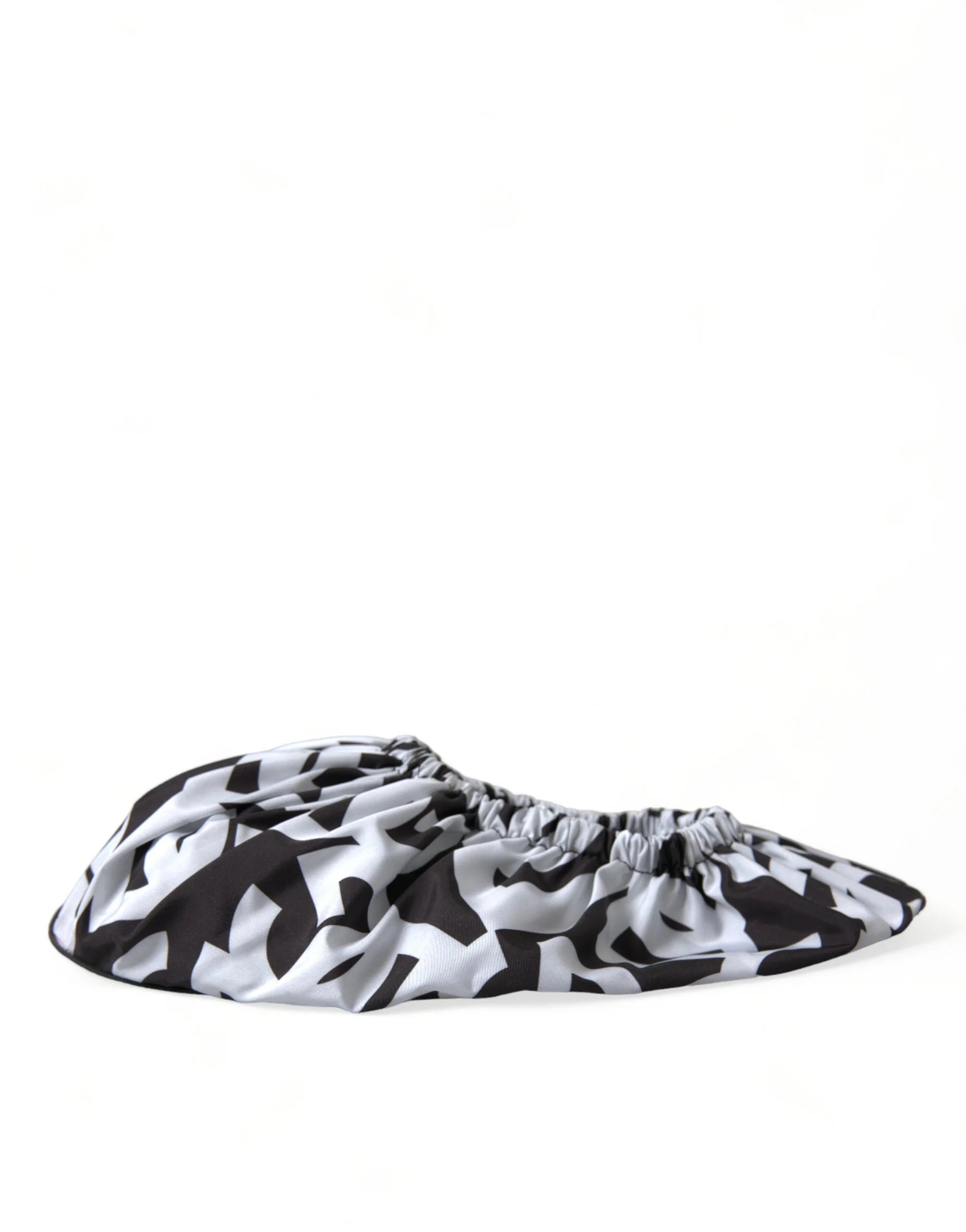 Dolce & Gabbana White Logo Print Nylon Slip On Flats Shoes - EU39/US8.5