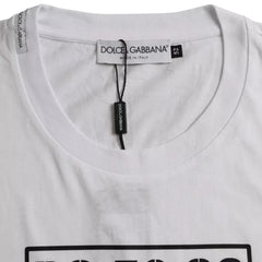 Dolce & Gabbana White Logo Round Neck Short Sleeves T-shirt - IT52 | XL - T-Shirts