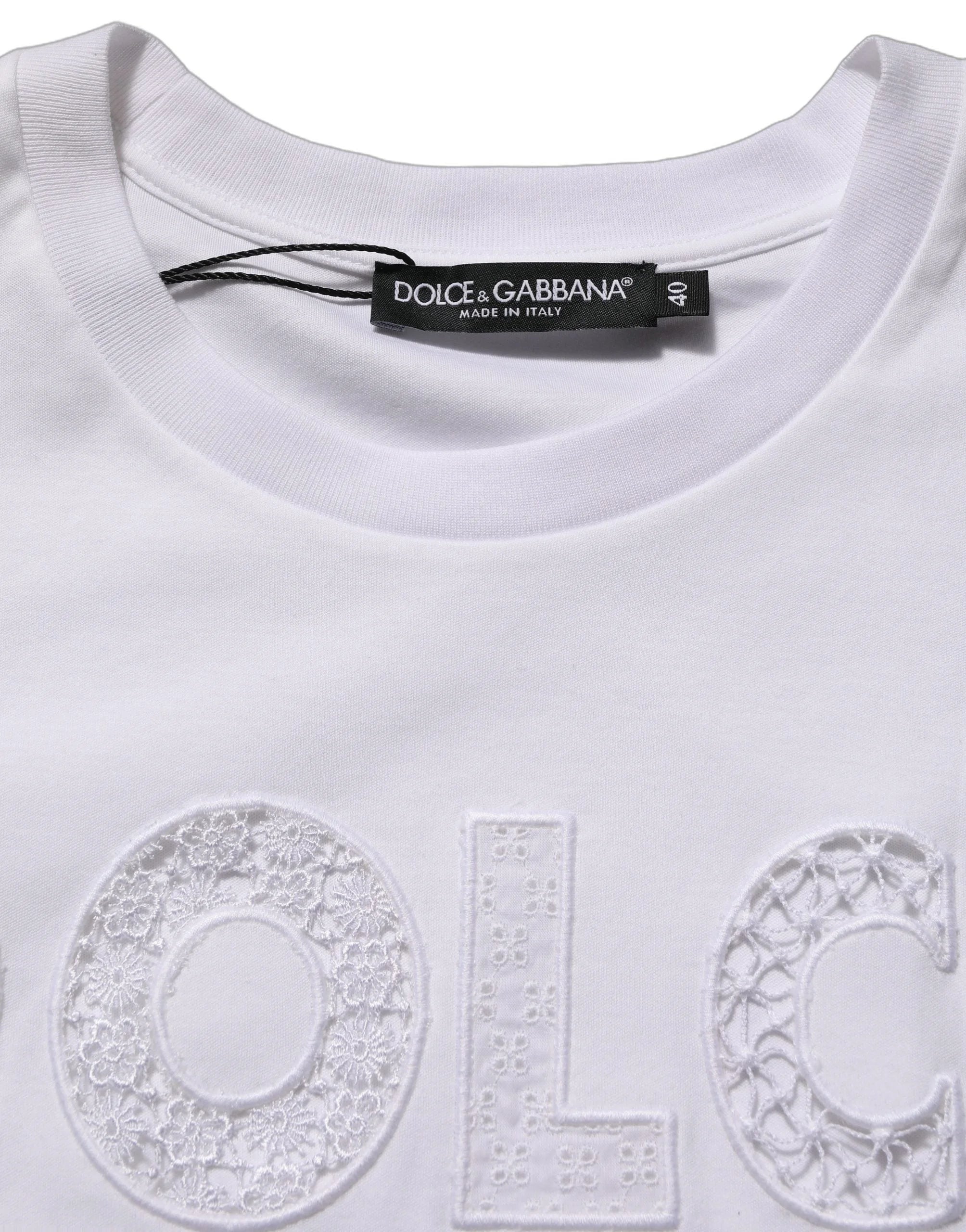 Dolce & Gabbana White Logo Round Neck Sleeveless T-shirt
