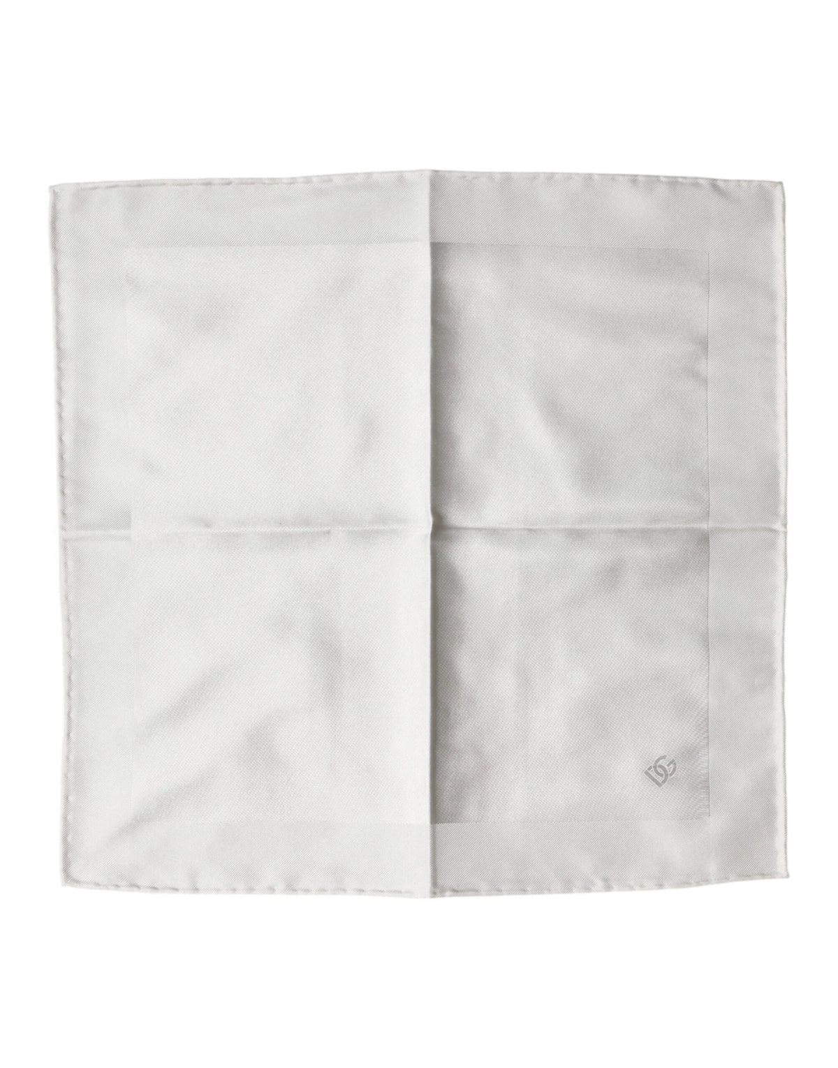 Dolce & Gabbana White Logo Silk Square Handkerchief Scarf