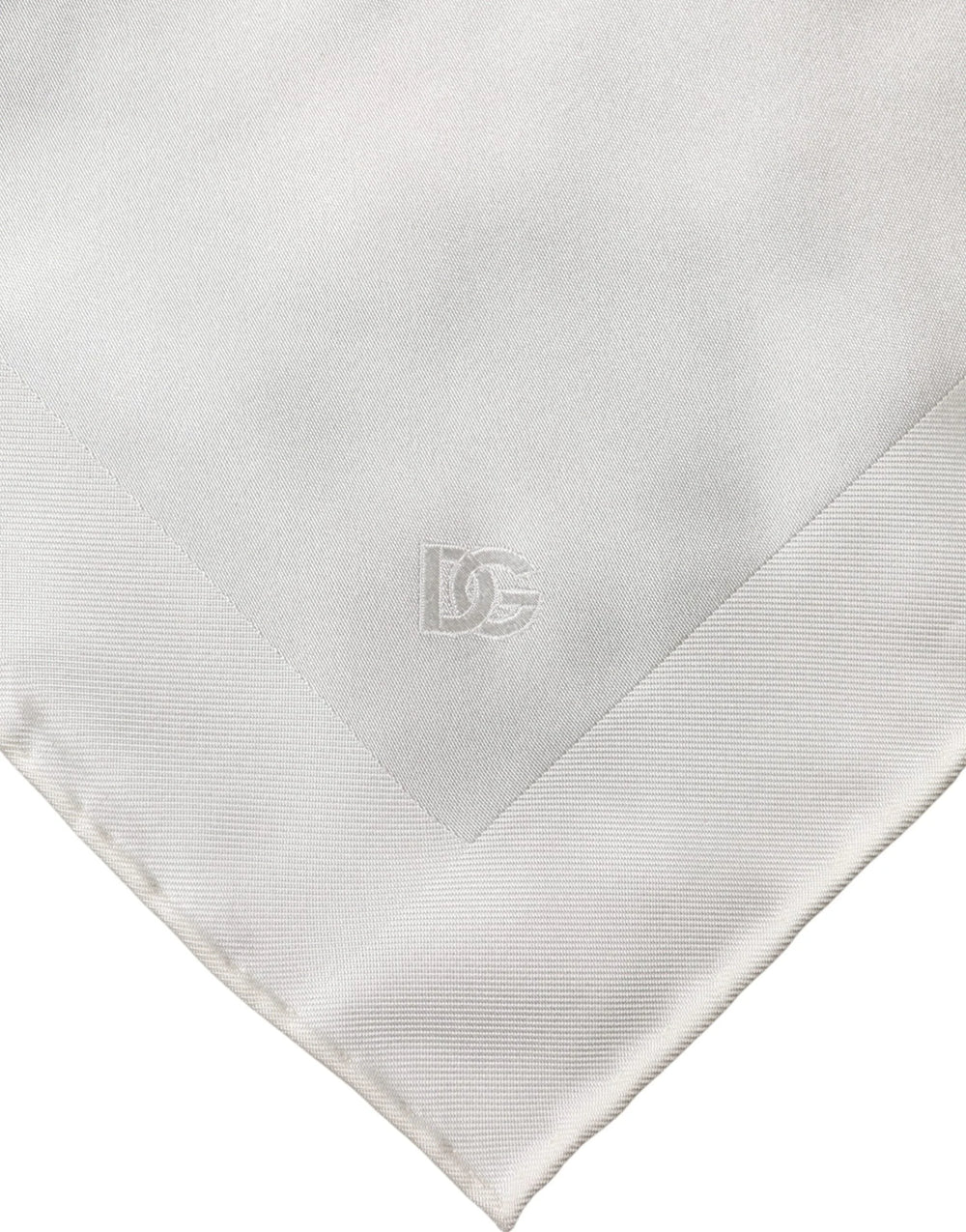 Dolce & Gabbana White Logo Silk Square Handkerchief Scarf