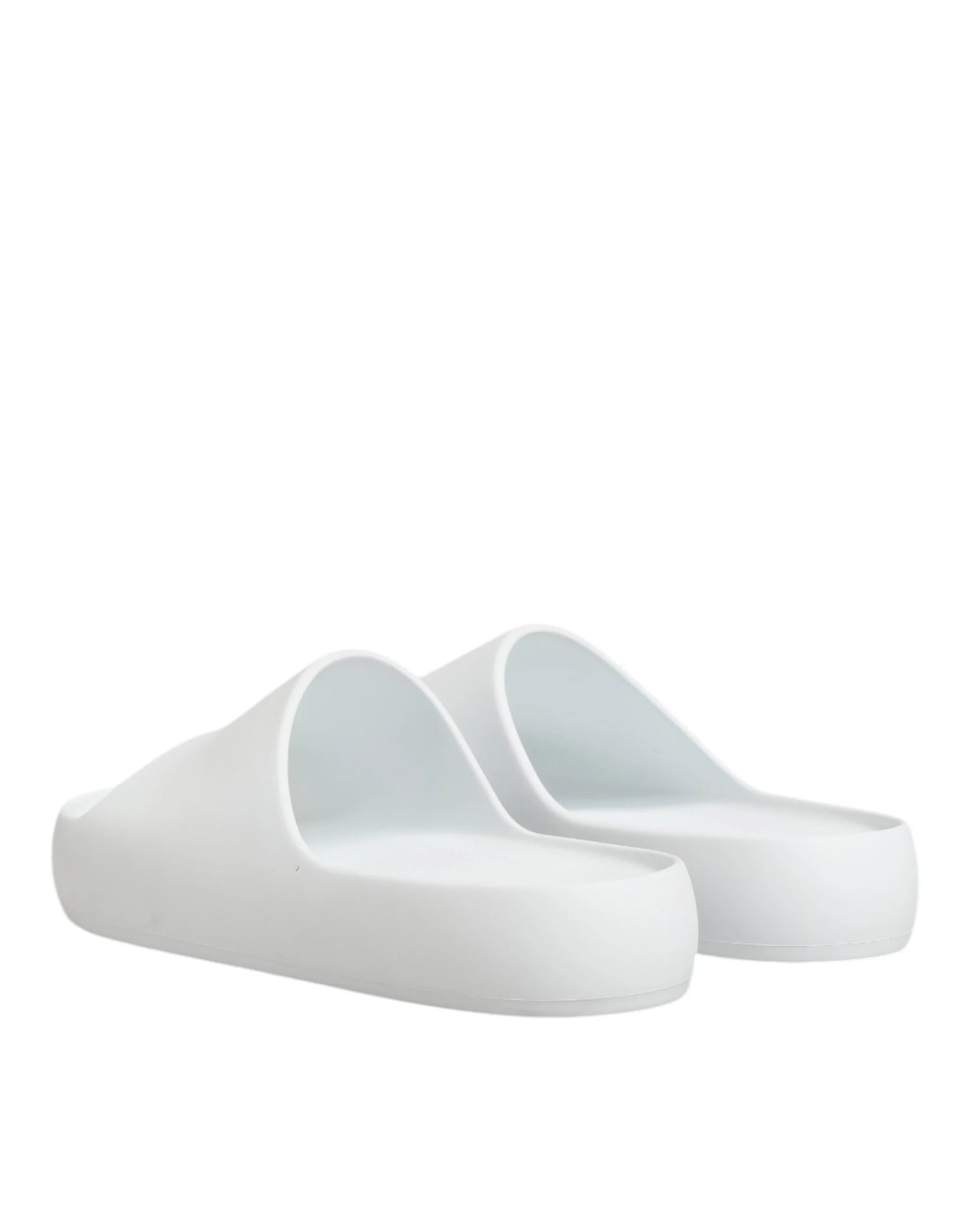 Dolce & Gabbana White Logo Slides Sandals Men Beachwear Shoes - Sandals