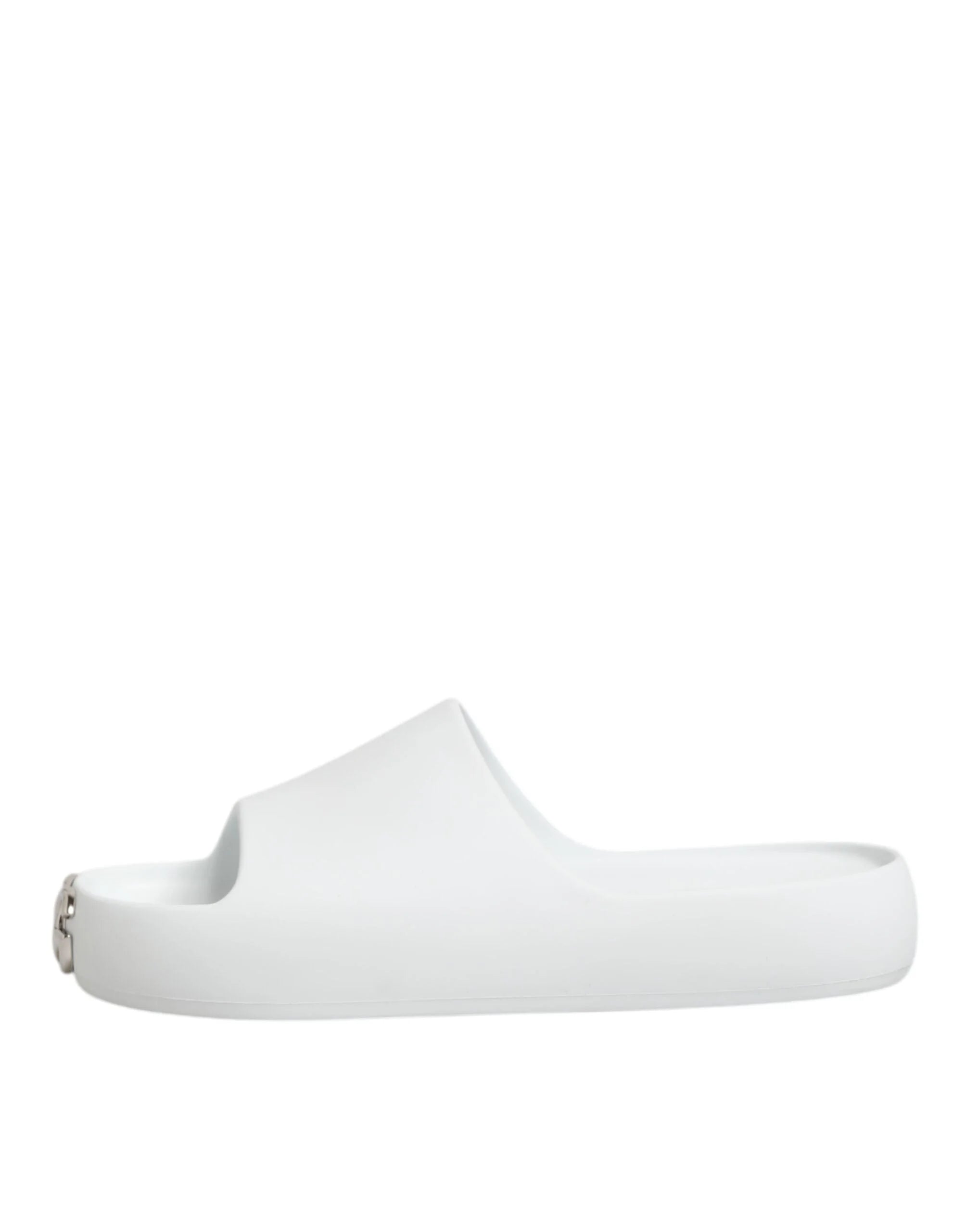 Dolce & Gabbana White Logo Slides Sandals Men Beachwear Shoes - Sandals