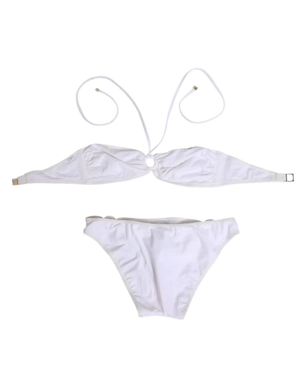 Dolce & Gabbana White Logo Swimsuit 2 Piece Top Bottom Swimwear - IT1 | XS - Classic Bikinis