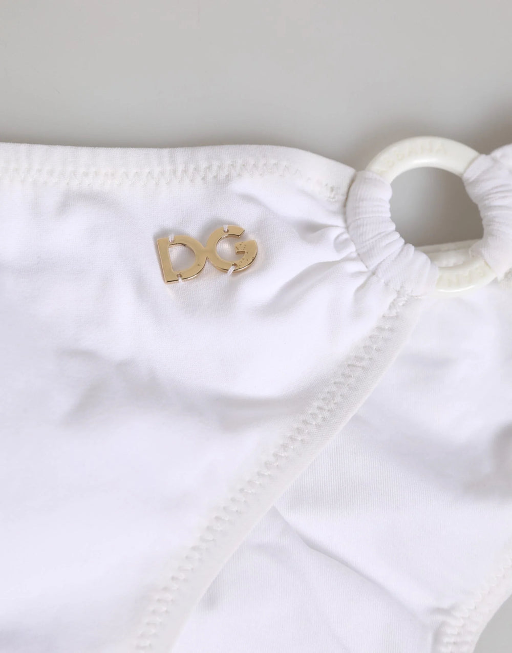 Dolce & Gabbana White Logo Swimsuit 2 Piece Top Bottom Swimwear - IT1 | XS - Classic Bikinis