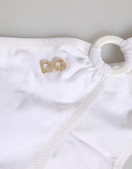 Dolce & Gabbana White Logo Swimsuit 2 Piece Top Bottom Swimwear - IT1 | XS - Classic Bikinis