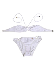 Dolce & Gabbana White Logo Swimsuit 2 Piece Top Bottom Swimwear - IT1 | XS