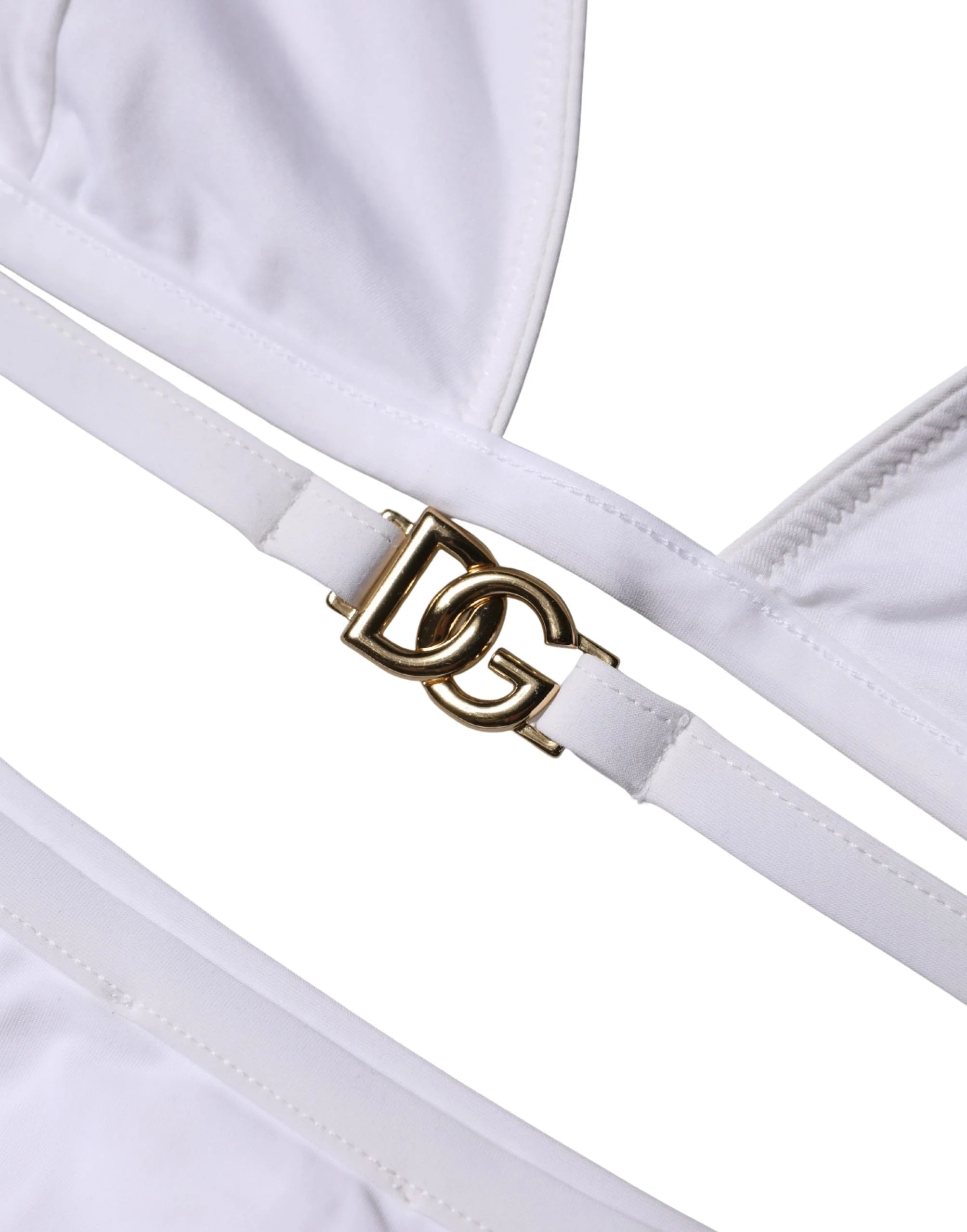 Dolce & Gabbana White Logo Swimsuit 2 Piece Top Bottom Swimwear - IT5 | XL