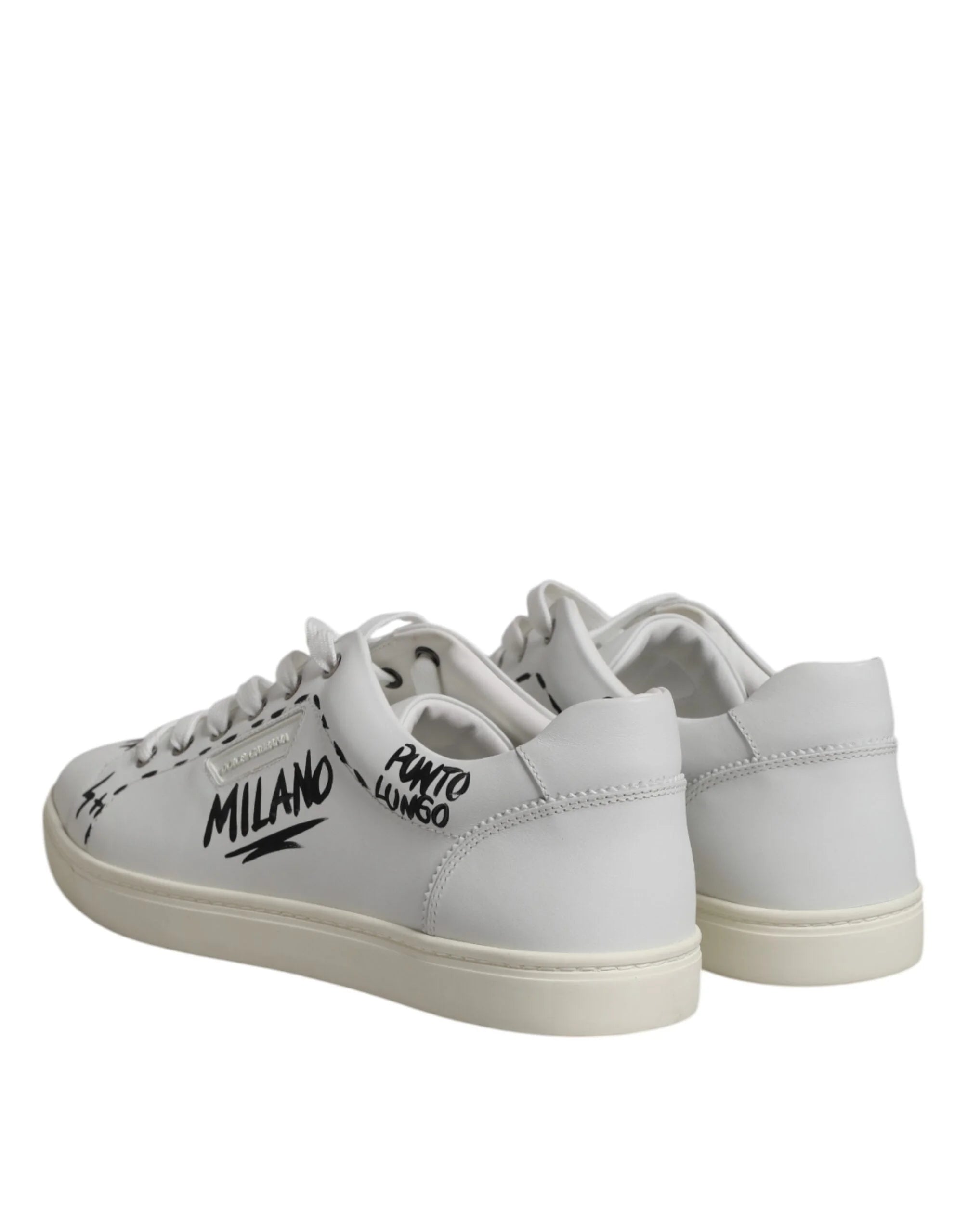 Dolce & Gabbana White London Calf Leather Men Sneakers Shoes - Sneakers