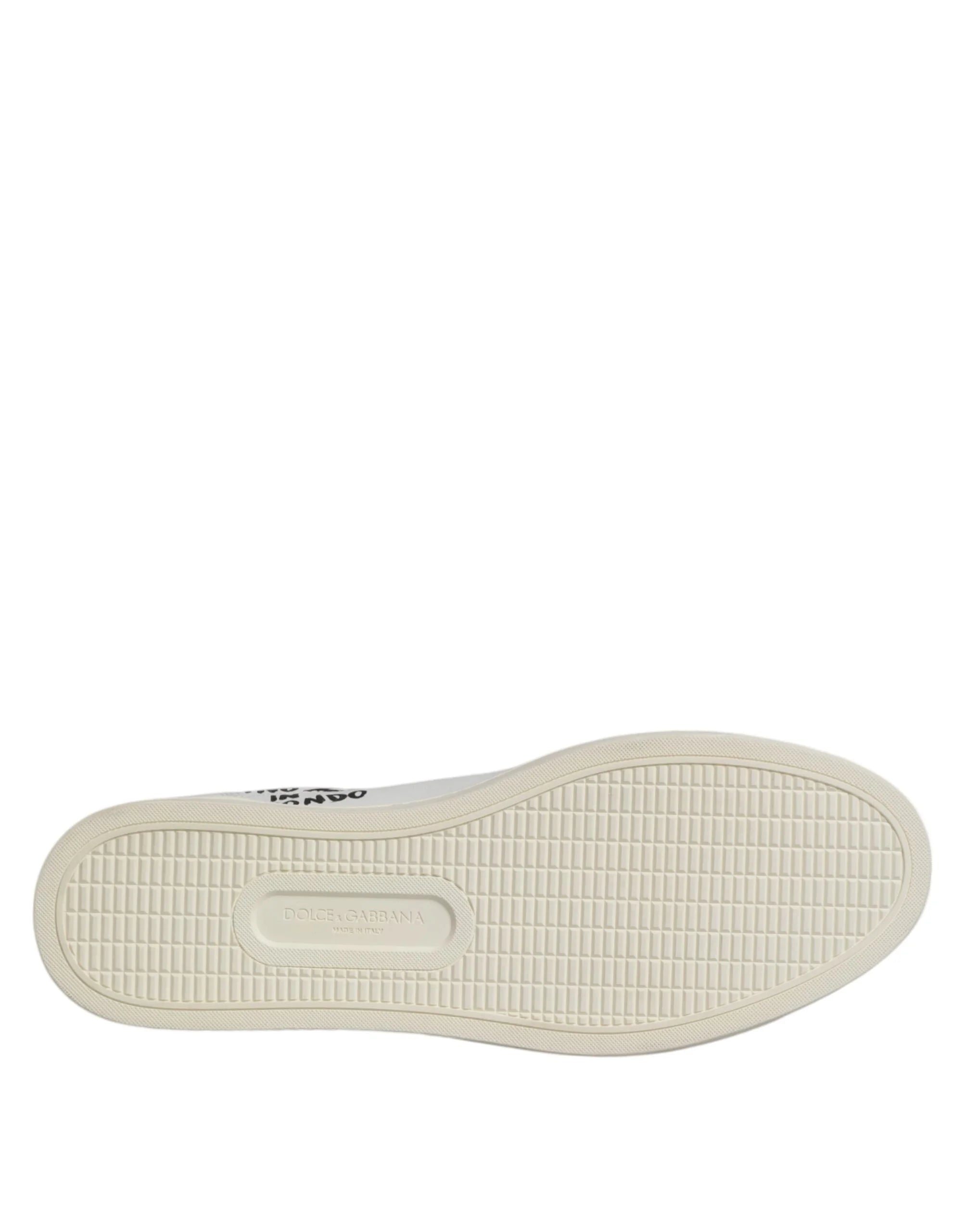 Dolce & Gabbana White London Calf Leather Men Sneakers Shoes - Sneakers