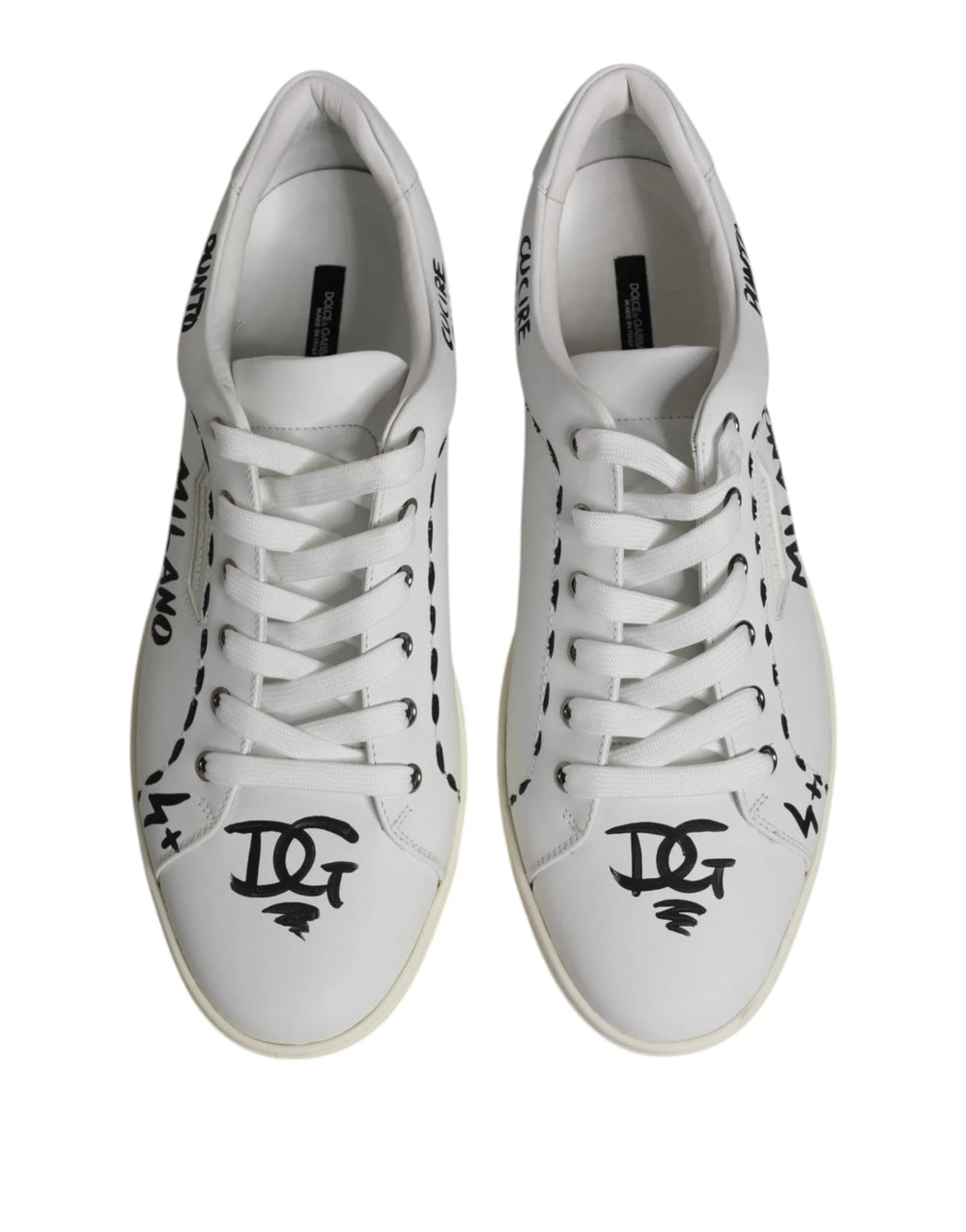 Dolce & Gabbana White London Calf Leather Men Sneakers Shoes - Sneakers