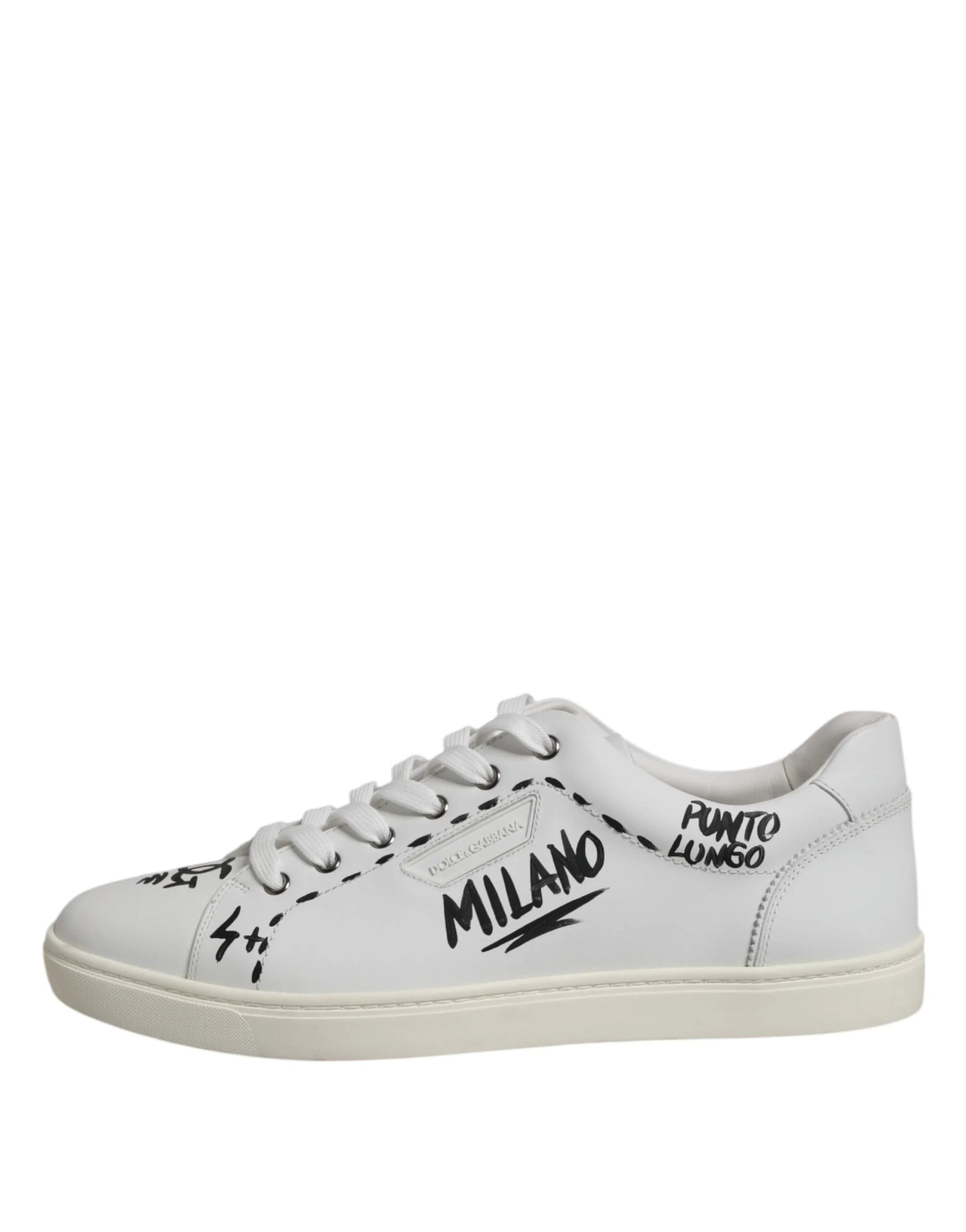 Dolce & Gabbana White London Calf Leather Men Sneakers Shoes - Sneakers
