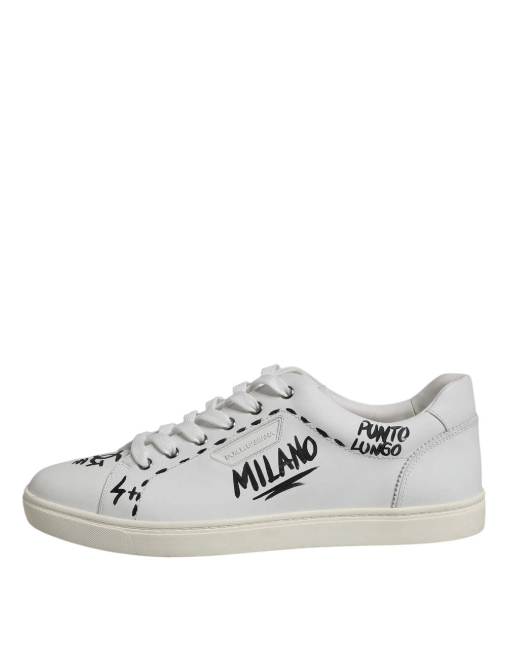 Dolce & Gabbana White London Calf Leather Men Sneakers Shoes - Sneakers