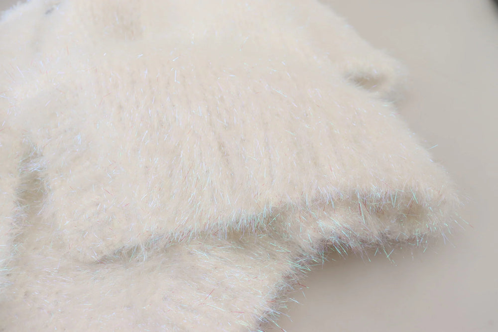 Dolce & Gabbana White Long Sleeves Fringes Cardigan Jacket - IT40|S - Cardigans