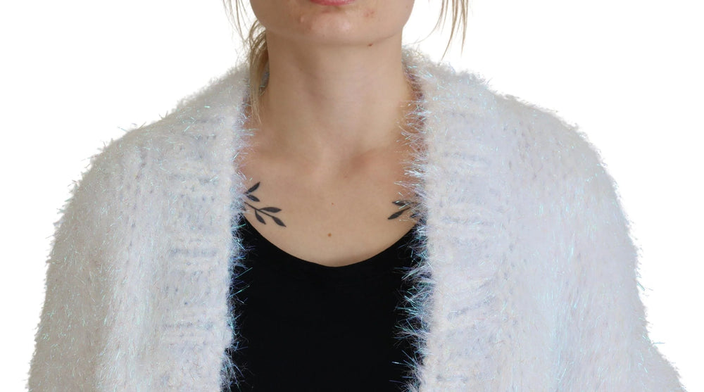 Dolce & Gabbana White Long Sleeves Fringes Cardigan Jacket - IT40|S - Cardigans