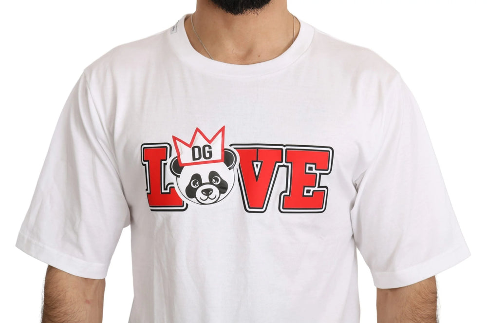 Dolce & Gabbana White Love Panda Print Top T-shirt - IT44 | XS - T-Shirts