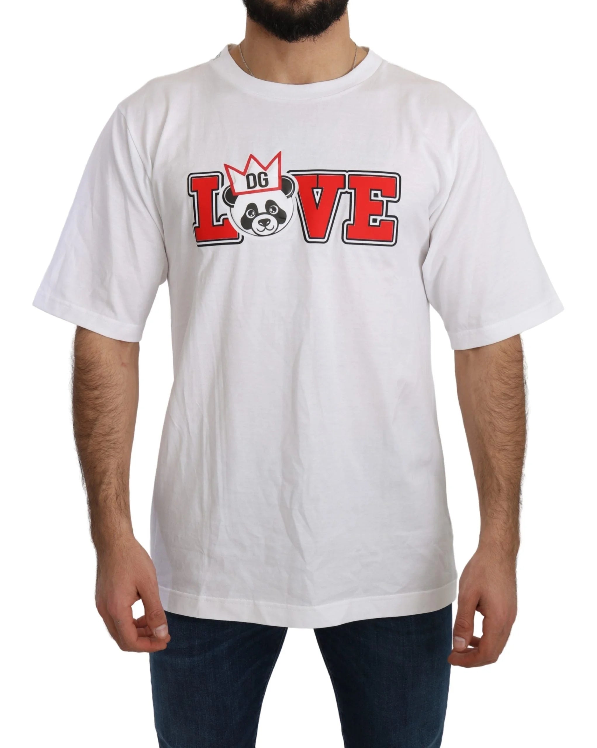 Dolce & Gabbana White Love Panda Print Top T-shirt - IT44 | XS - T-Shirts