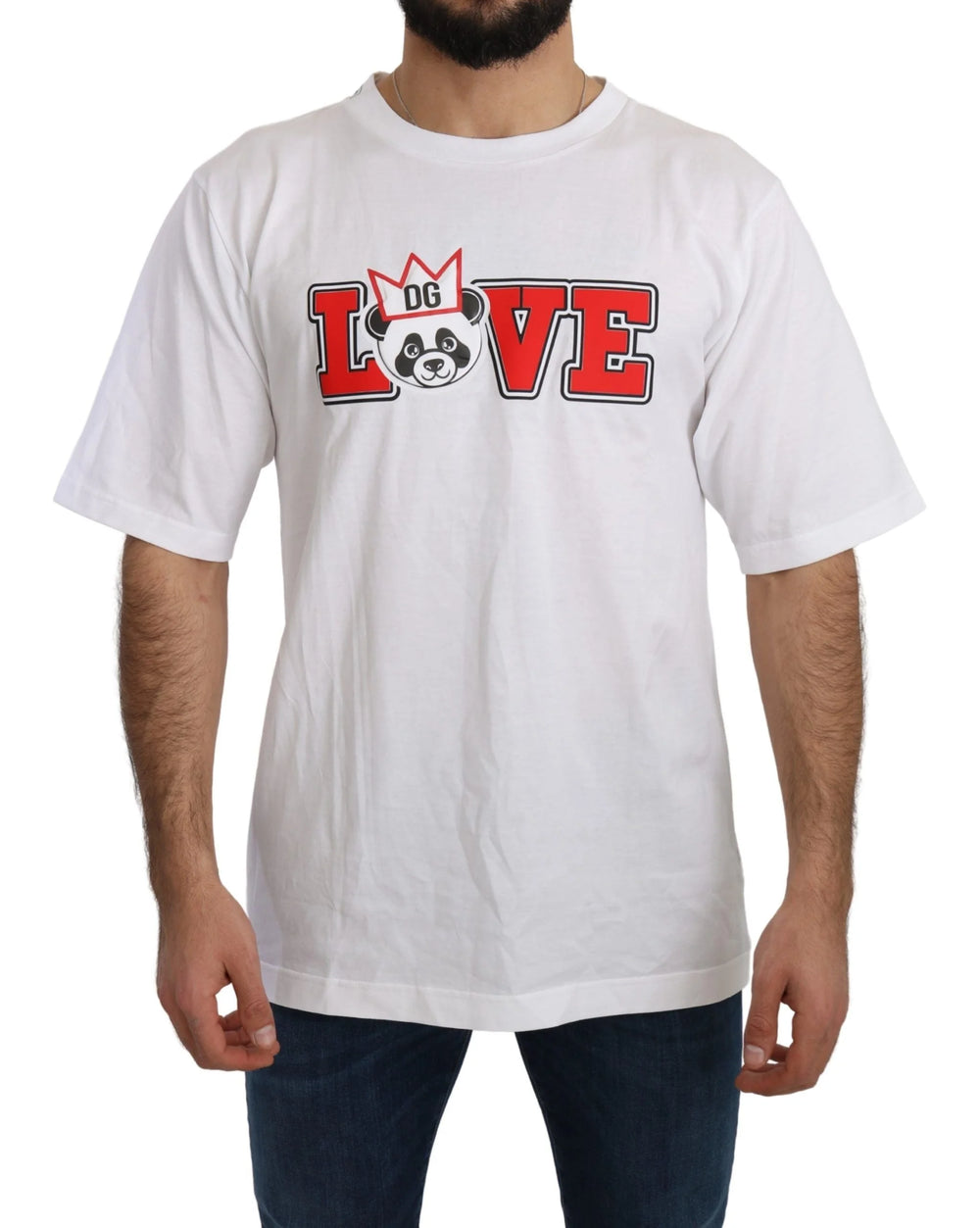Dolce & Gabbana White Love Panda Print Top T-shirt - IT44 | XS - T-Shirts