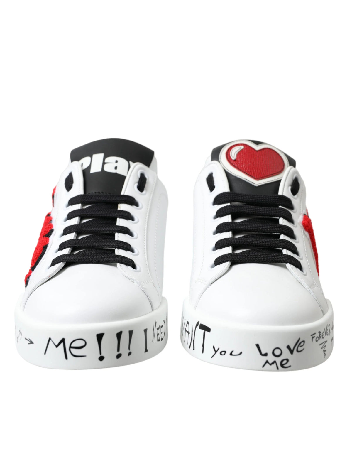 Dolce & Gabbana White Love Patch Portofino Classic Sneakers Shoes - EU36/US5.5