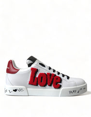 Dolce & Gabbana White Love Patch Portofino Classic Sneakers Shoes - EU36/US5.5 - Sneakers