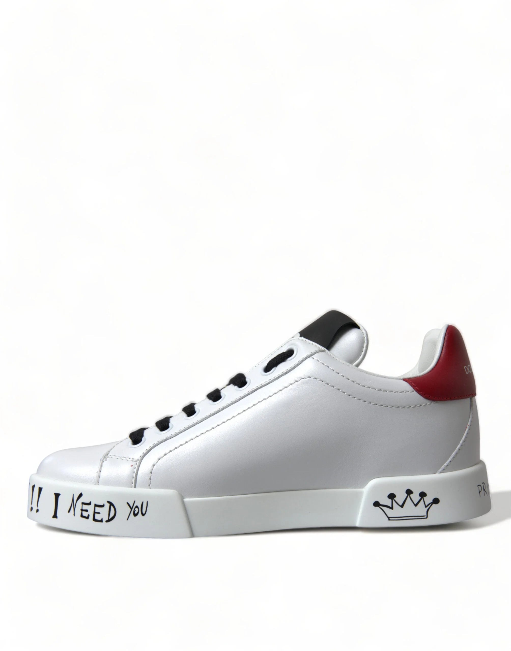 Dolce & Gabbana White Love Patch Portofino Classic Sneakers Shoes - EU36/US5.5